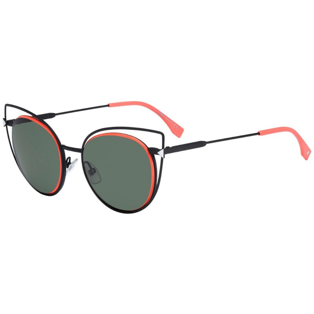Fendi Sunglasses Matte Black w/Green Lens - Picture 3 of 3